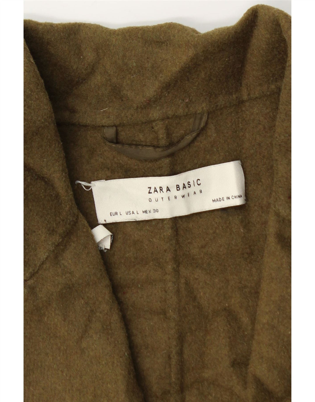Zara Mujer Abrigo Extragrande UK 46 Lana Caqui Grande