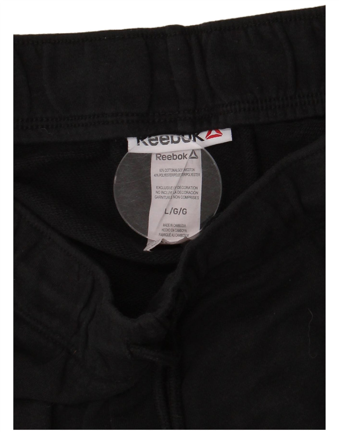 REEBOK Pantalones cortos deportivos para mujer UK 44 Grande Algodón negro