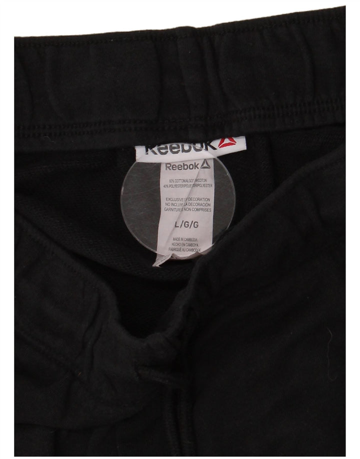 REEBOK Pantalones cortos deportivos para mujer UK 44 Grande Algodón negro