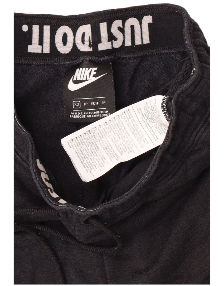 Nike Mujer Graphic Chándal Pantalones Joggers UK 6 XS Negro Algodón Deportes