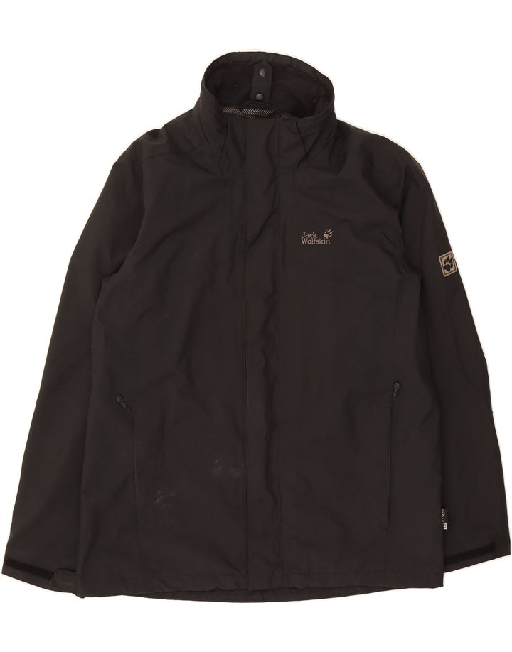 JACK WOLFSKIN Womens Rain Jacket UK 44/48 XL Black Polyester Vintage Jack Wolfskin and Second-Hand Jack Wolfskin from Messina Hembry 
