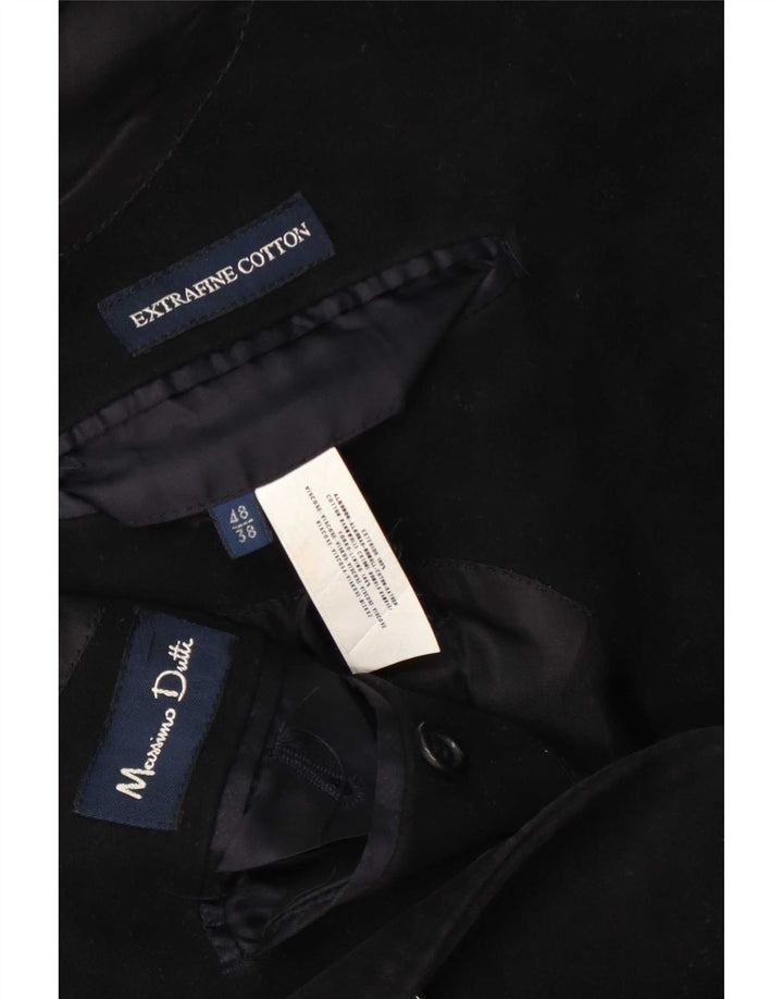 Massimo Dutti Abrigo Hombre EU 48 Mediano Negro Algodón