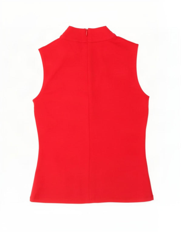 Karen Millen Blusa para Mujer Top UK 10 Small Viscosa Roja
