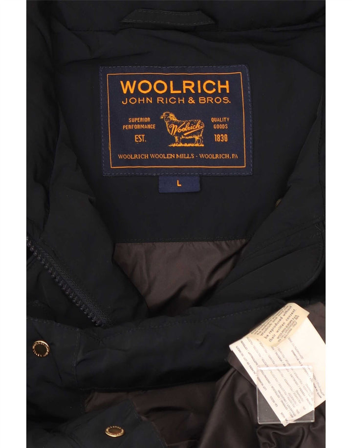 Woolrich Abrigo acolchado para mujer UK 46 Grande Poliéster azul marino