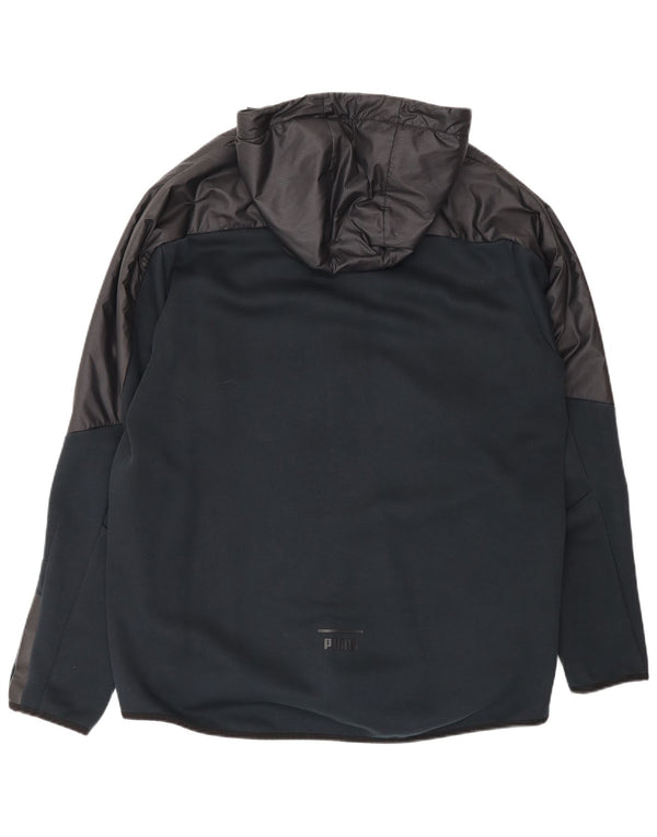 Puma Chaqueta de chándal con capucha para hombre, talla grande, color negro