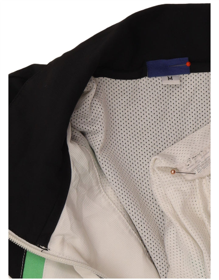 ASICS Mens Tracksuit Top Jacket Medium White Colourblock Polyester