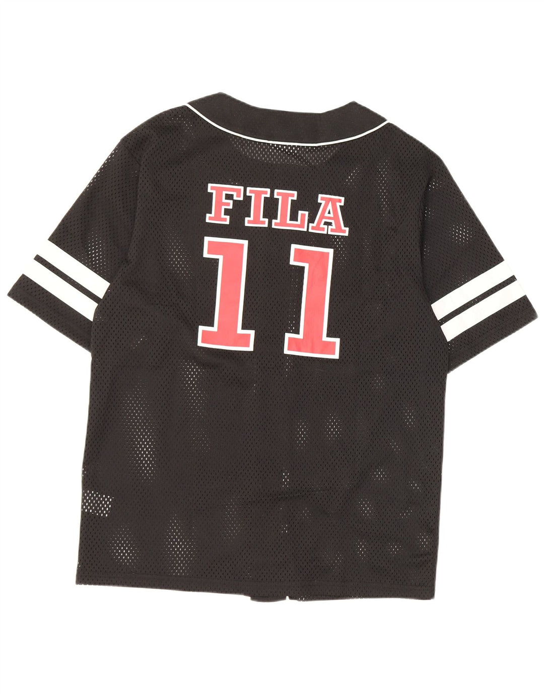 Fila Mens Graphic Jersey Top Small Negro Colorblock Poliéster