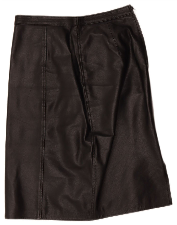 Falda de cuero vintage para mujer W28 Negro medio