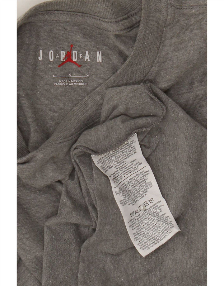 Jordan - Camiseta gráfica para hombre, talla grande, algodón gris