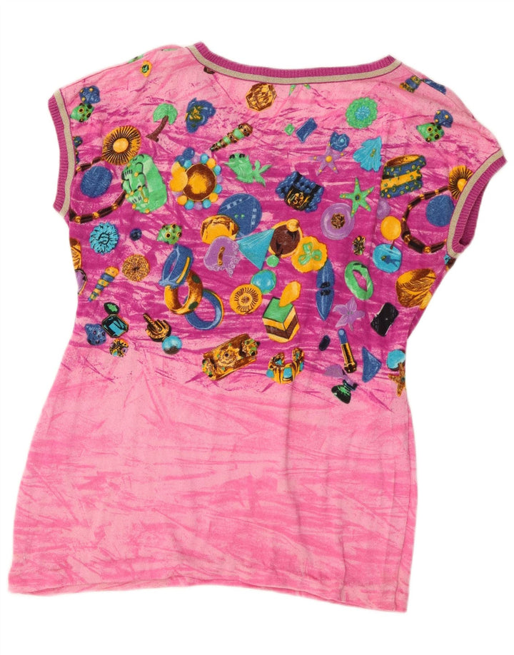 Camiseta gráfica vintage para mujer Top IT 44 Algodón rosa medio