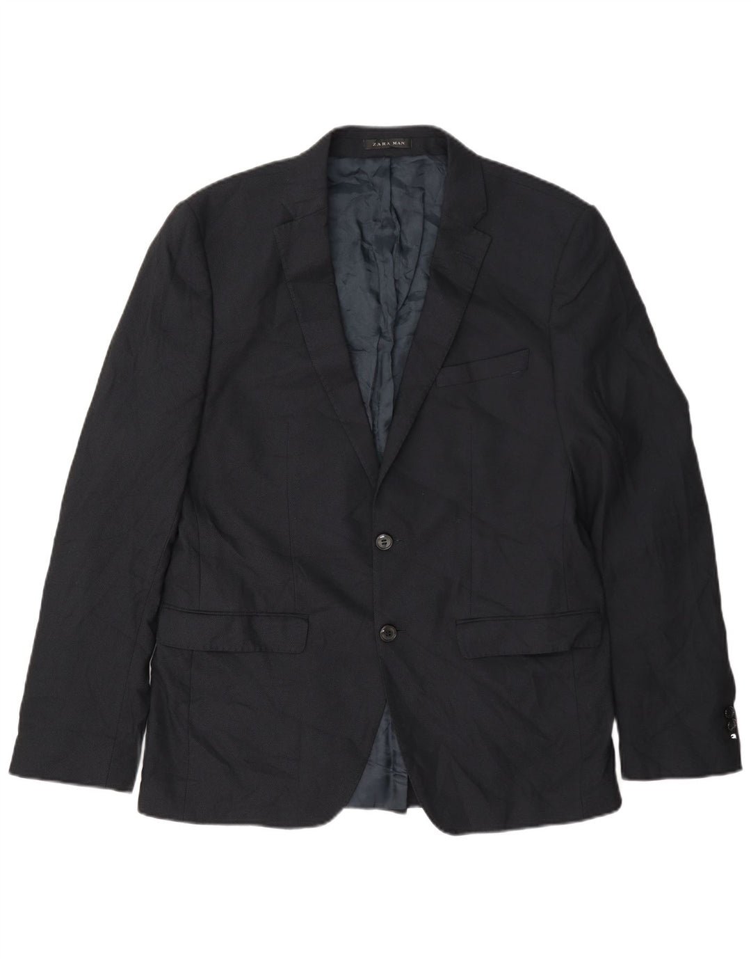 Zara Chaqueta tipo blazer de 2 botones para hombre EU 52 Grande Azul marino