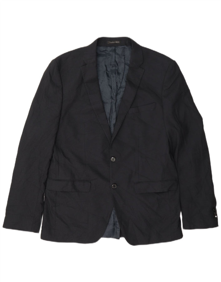 Zara Chaqueta tipo blazer de 2 botones para hombre EU 52 Grande Azul marino