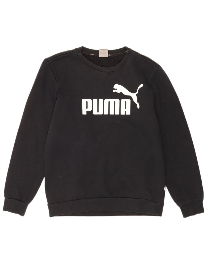 Puma Hombre Sudadera Gráfica Jersey Pequeño Algodón Negro
