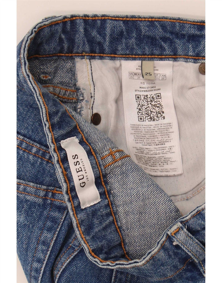 Guess Shorts De Mezclilla Desgastados Mujer W25 XS Poliéster Azul