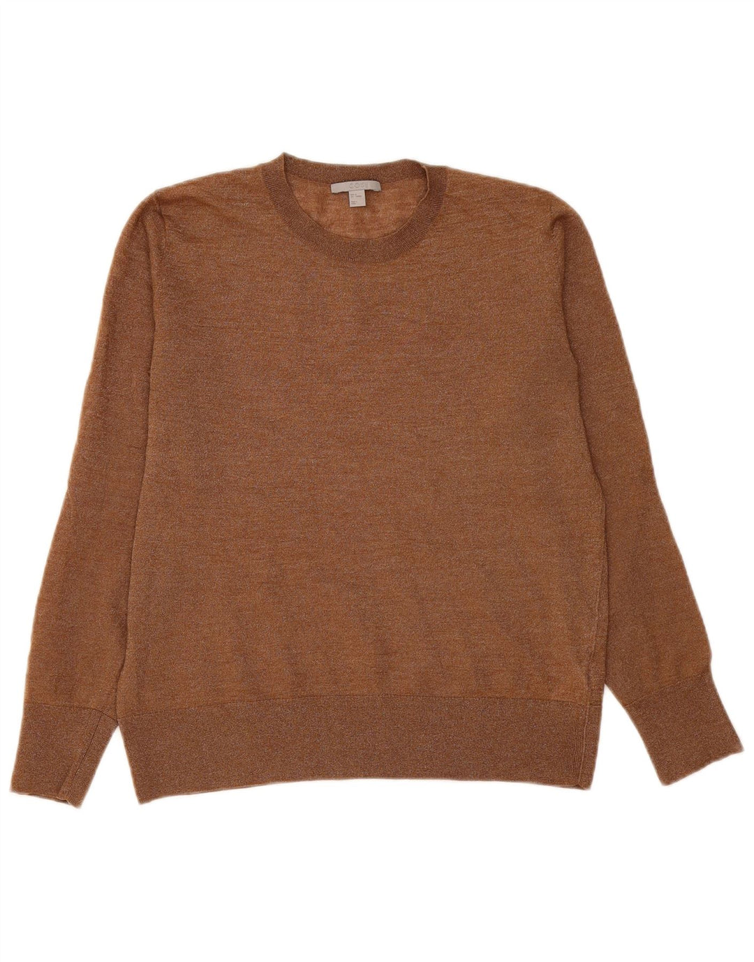 Cos Jersey de cuello redondo para mujer UK 14 Lana moteada marrón medio