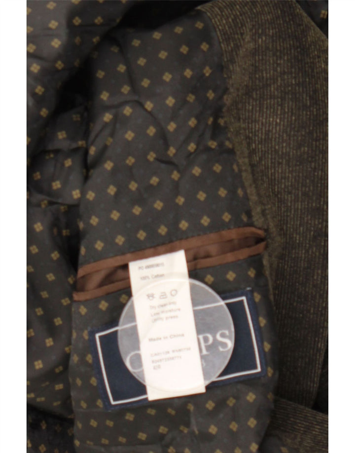 Chaps Chaqueta tipo blazer de pana con 2 botones para hombre, talla 40, algodón marrón grande