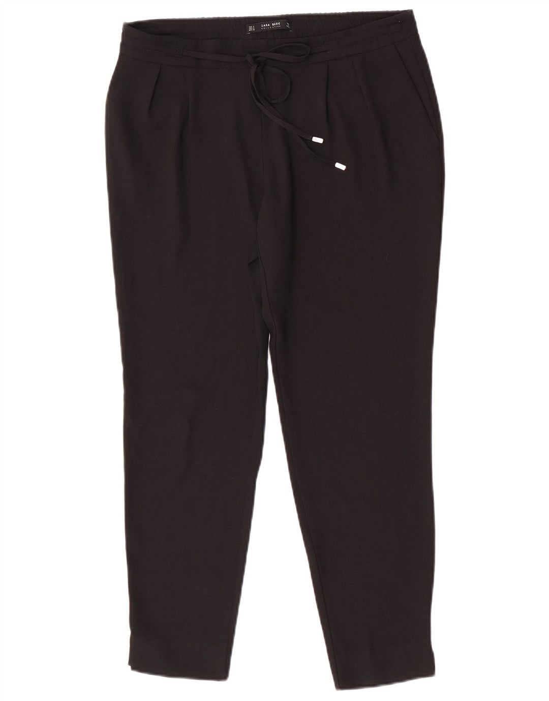 Zara Mujer Pantalón Chino Slim Small W30 L27 Poliéster Negro