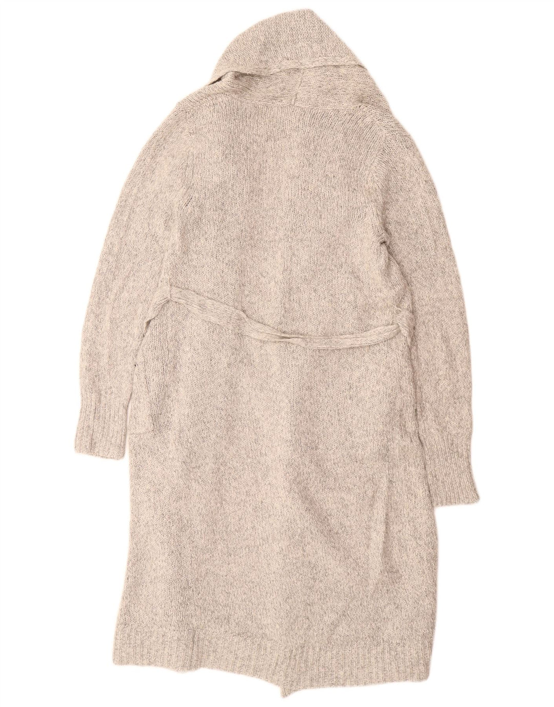 EDDIE BAUER Womens Longline Cardigan Sweater UK 12 Medium Grey Flecked