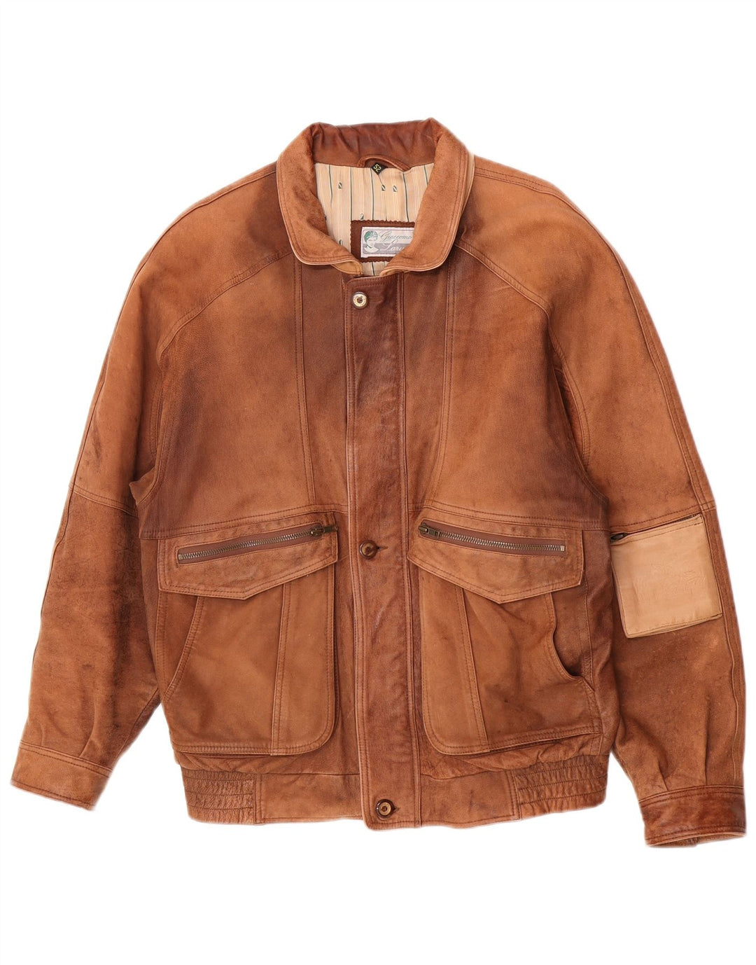 Giaccomo Larusso Chaqueta de cuero para hombre IT 52 XL Cuero marrón