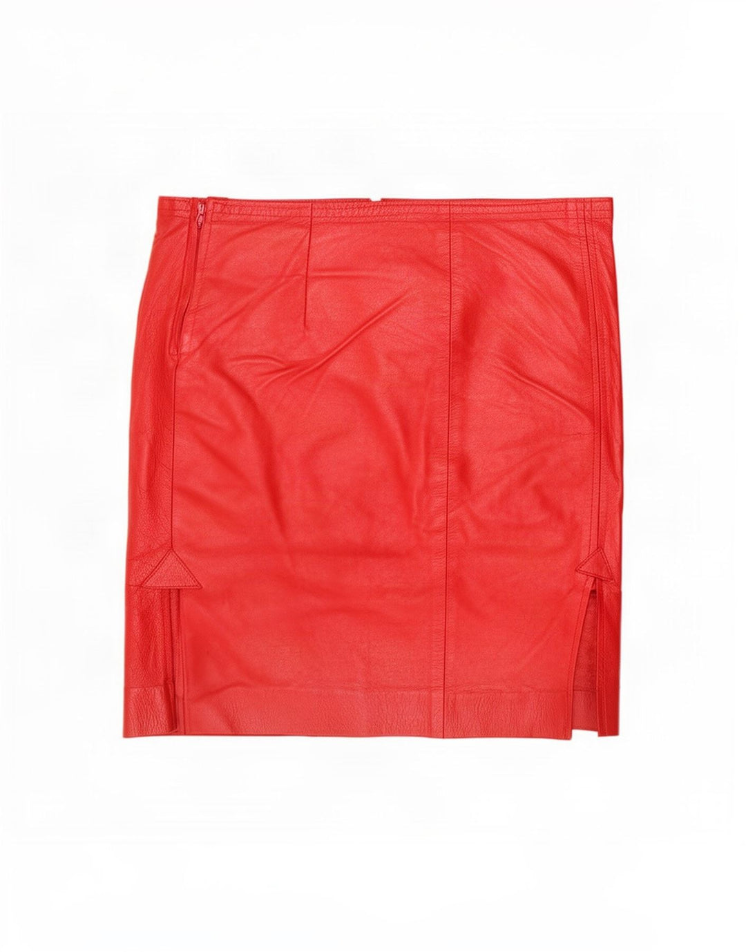 Falda de cuero vintage para mujer grande W32 rojo