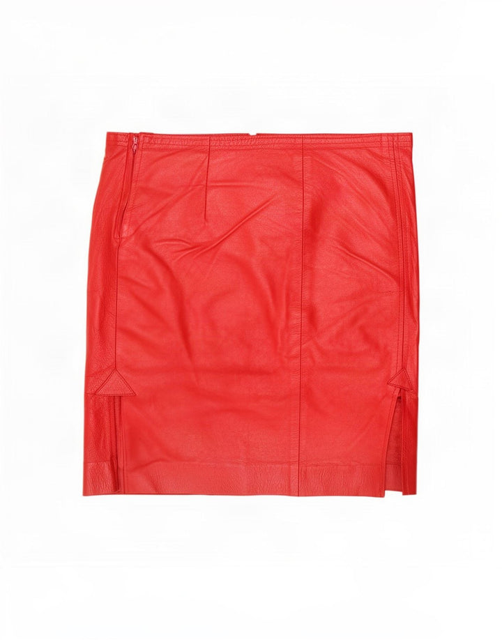 Falda de cuero vintage para mujer grande W32 rojo