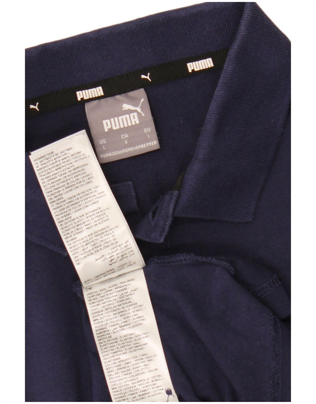 Puma Polo para hombre grande de algodón azul marino