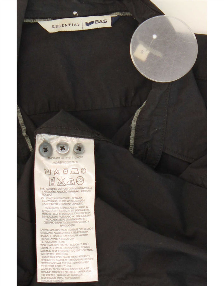 Camisa Gas Hombre Pequeña Algodón Negro