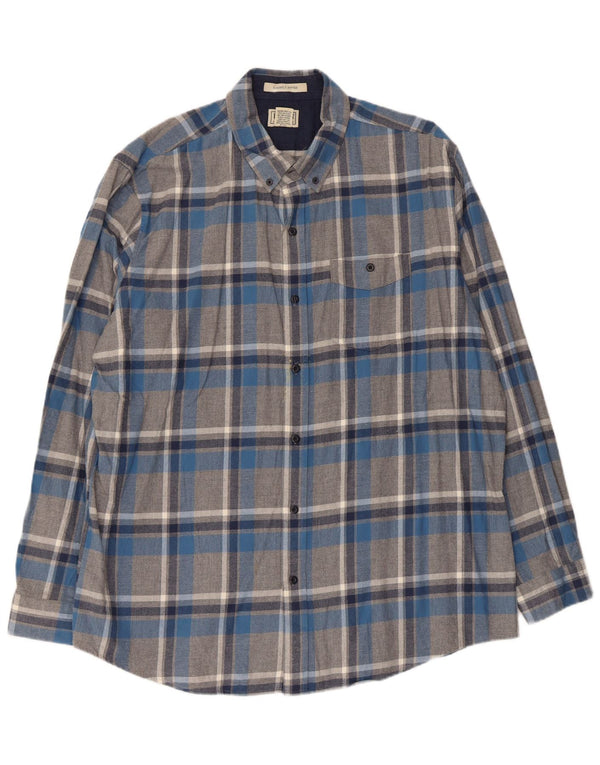 L.L.Bean Camisa de franela para hombre XL Algodón a cuadros gris