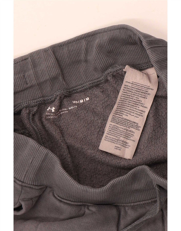 Under Armour Pantalones cortos deportivos holgados para hombre de algodón gris medio