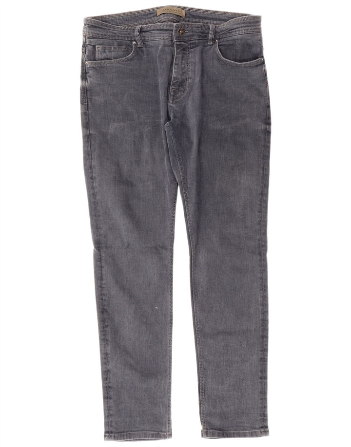 ZARA Vaqueros Slim para Hombre EU 44 Large W34 L30 Algodón Azul