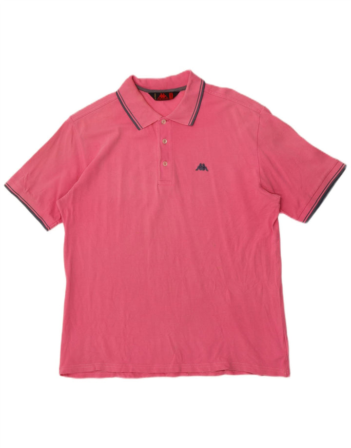 Polo Kappa Hombre Grande Rosa Algodón
