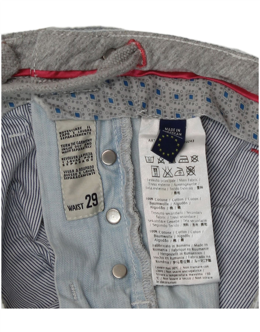 Shorts vaqueros para hombre Gas W29 Algodón azul medio
