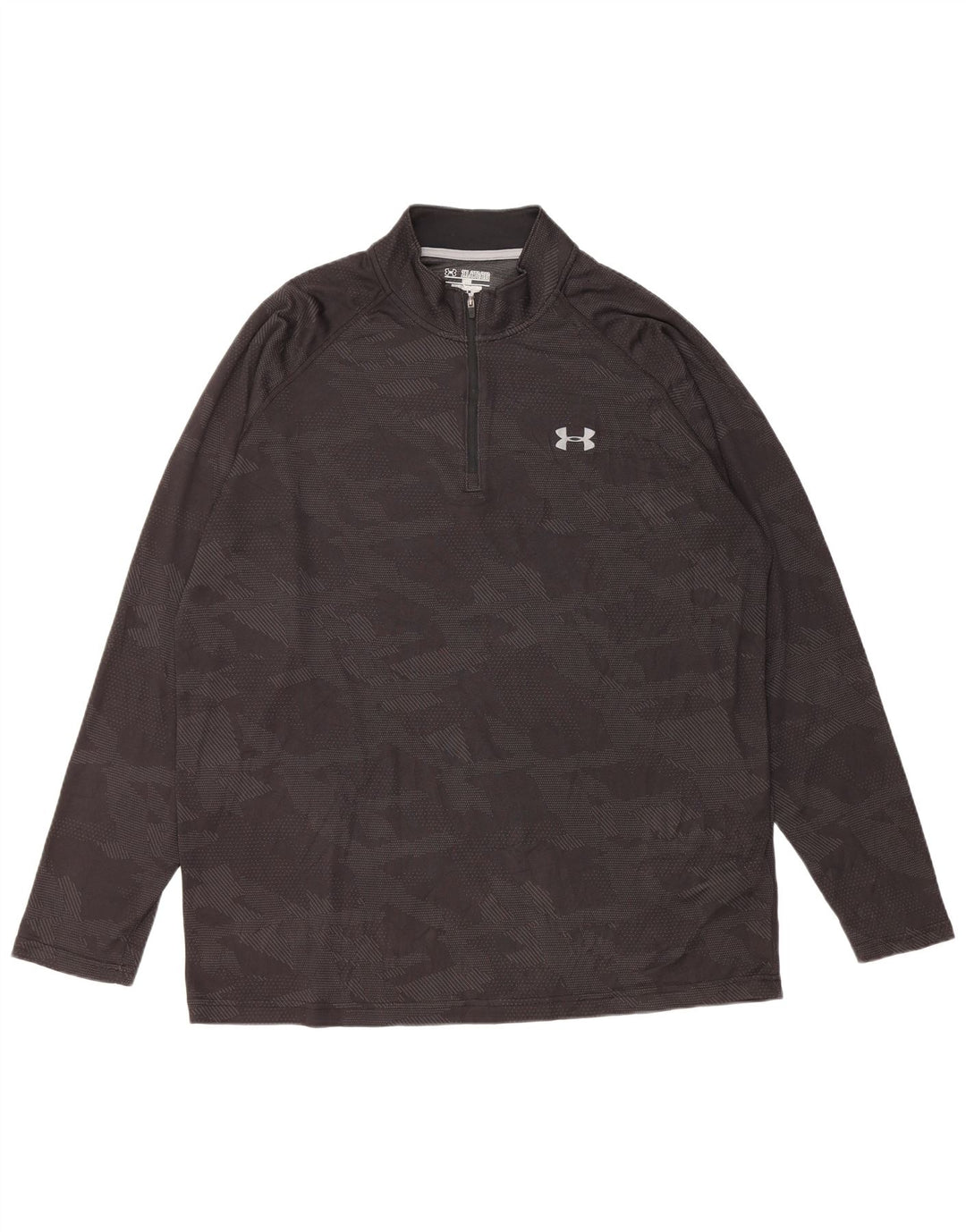 UNDER ARMOUR Hombre Heat Gear Jersey Chándal Top 2XL Camuflaje Negro