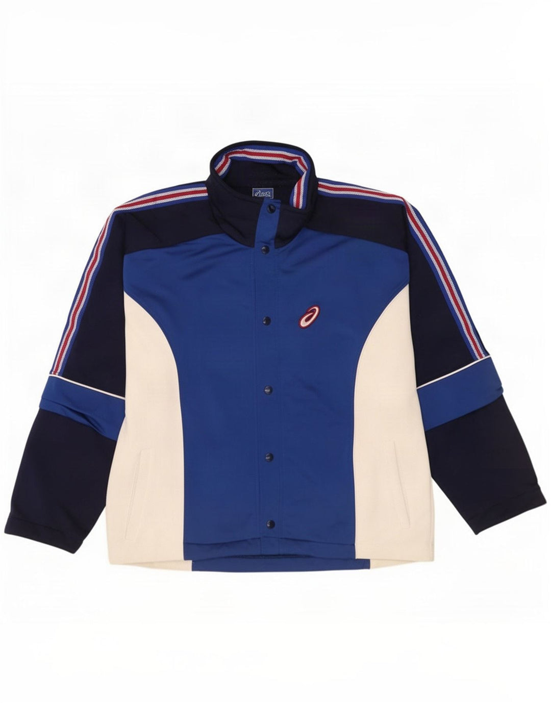 Asics Hombre Chándal Top Chaqueta Grande Azul Colorblock