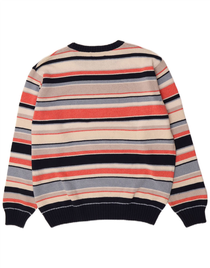 Il Granchio Jersey con Cuello Redondo para Hombre, Jersey Grande, Rayas Multicolores