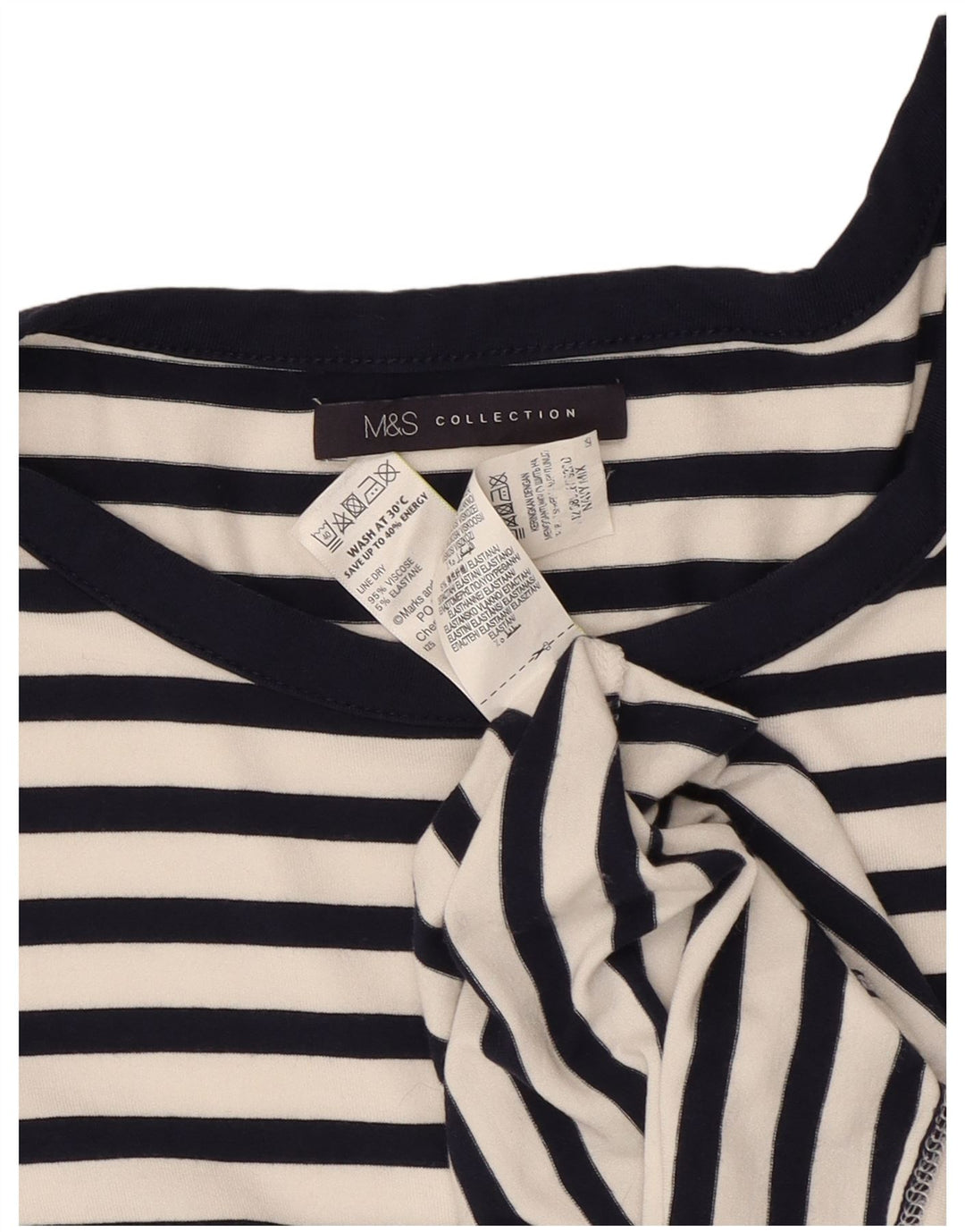 Marks & Spencer Vestido tubo para mujer UK 40 Medio Viscosa a rayas azul marino