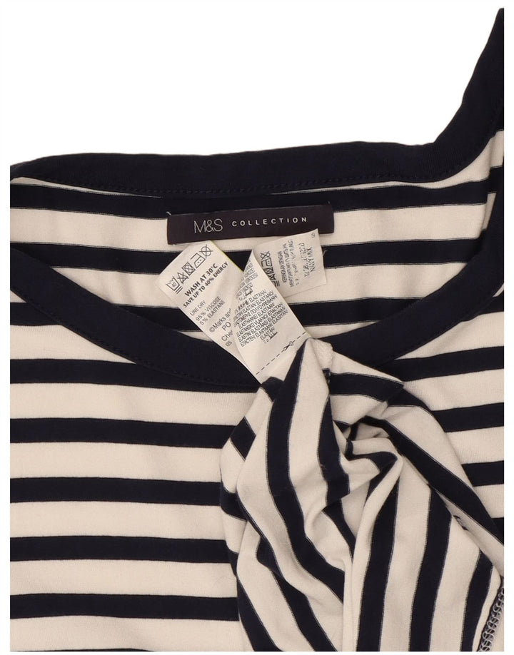 Marks & Spencer Vestido tubo para mujer UK 40 Medio Viscosa a rayas azul marino