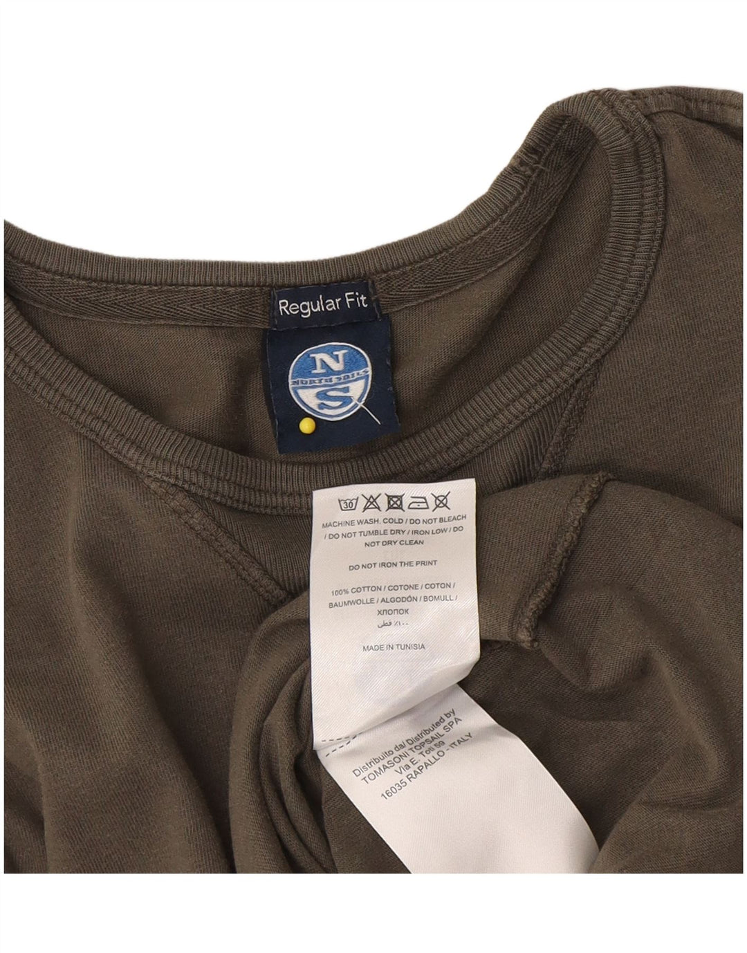 North Sails Hombre Regular Fit Top Gráfico Manga Larga Algodón Caqui Medio