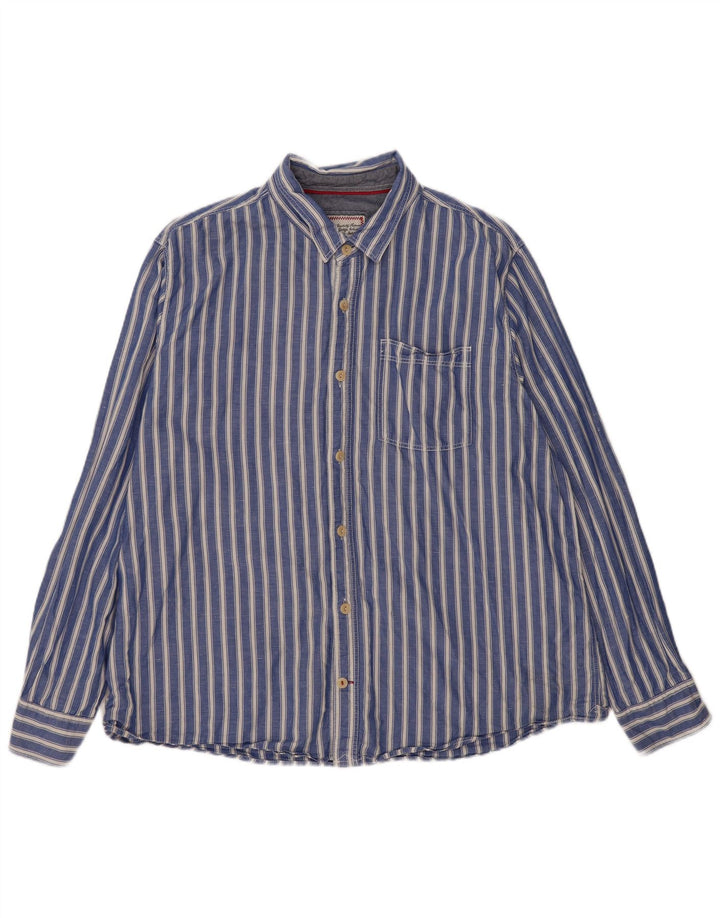 Camisa de hombre Fat Face 2XL Algodón a rayas azules