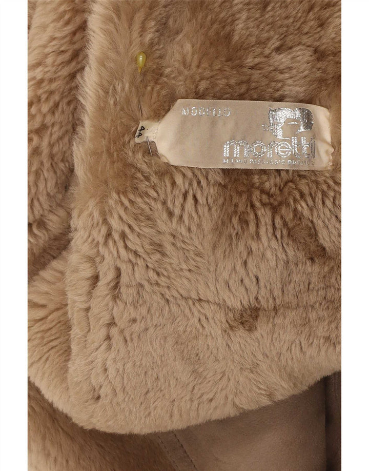 Vintage mujer suelta ajuste shearling abrigo IT 44 Marrón Medio Clásico