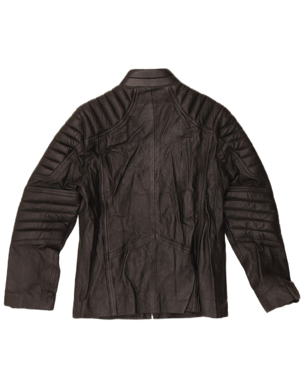 Vintage hombres Superman gráfico Moto Racer chaqueta Reino Unido 40 motociclista negro grande