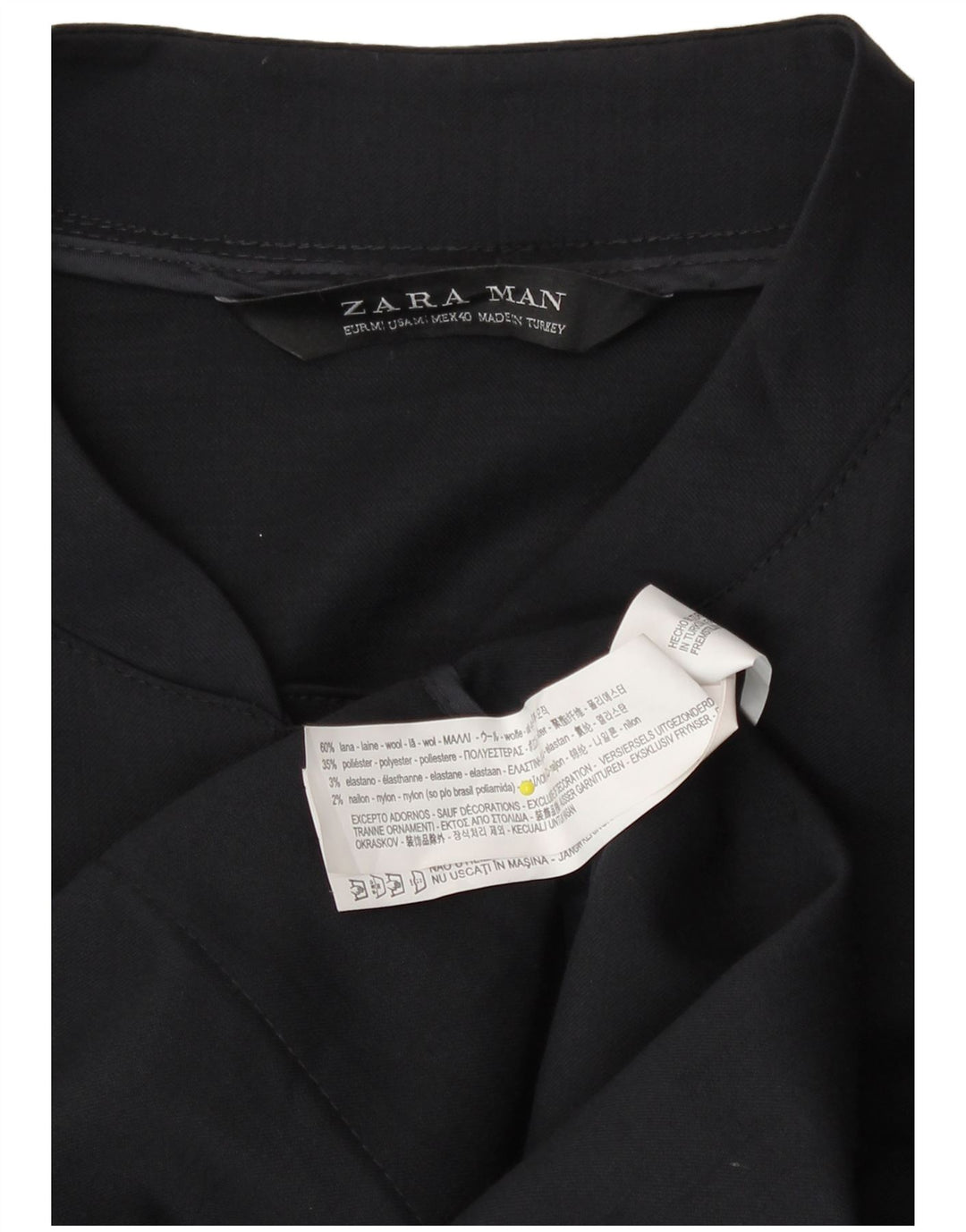Zara Hombre Cazadora Bomber UK 38 Mediana Lana Azul Marino