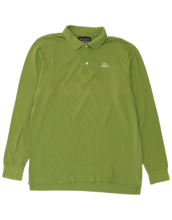 Kappa Polo De Manga Larga De Algodón Verde Medio Hombre