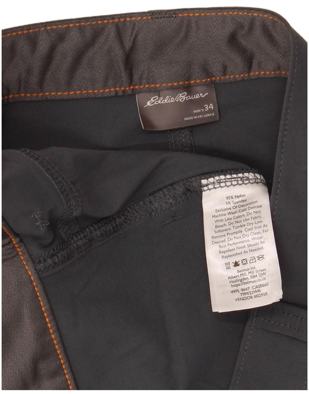 EDDIE BAUER Pantalones cortos cargo para hombre W34 Nylon gris grande