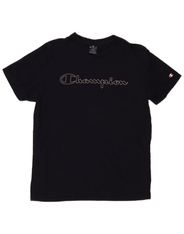 CHAMPION Camiseta gráfica para hombre Top grande de algodón azul marino