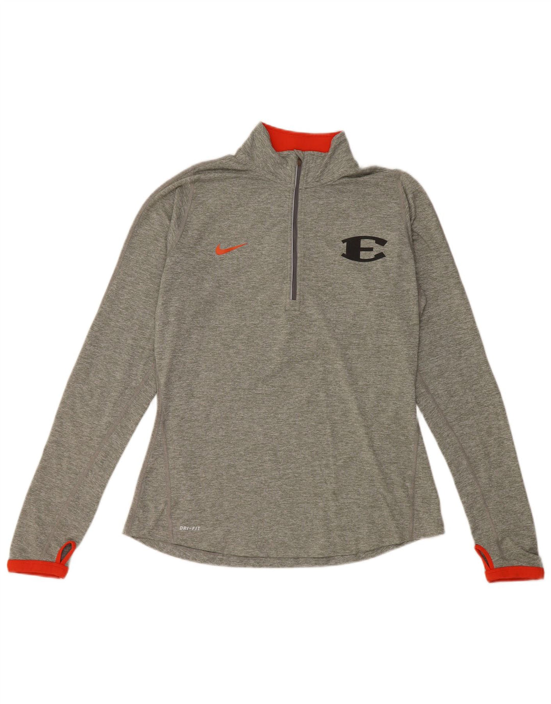 NIKE Mujer Dri Fit Jersey Chándal Top UK 12 Medio Gris Moteado
