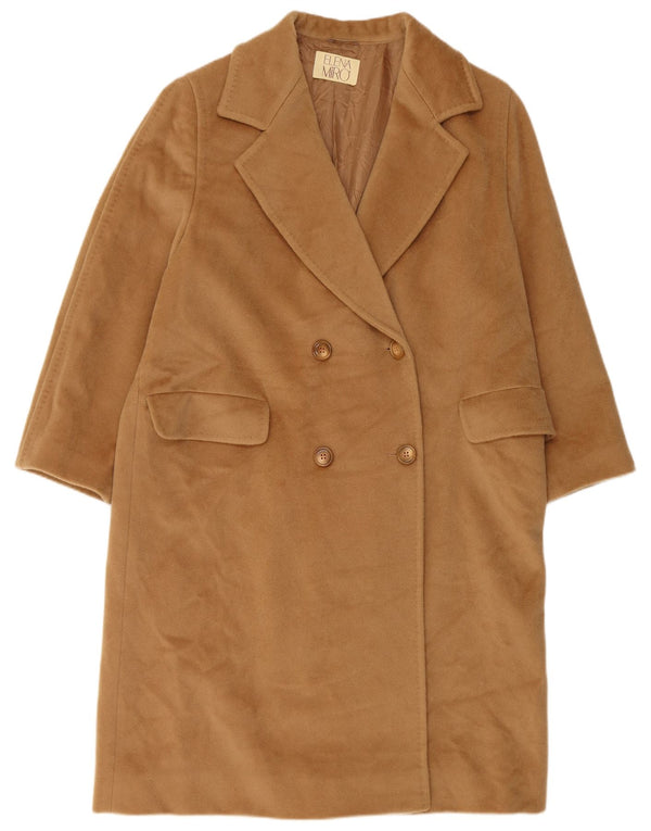 ELENA MIRO Abrigo de doble botonadura holgado para mujer UK 46 Large Brown