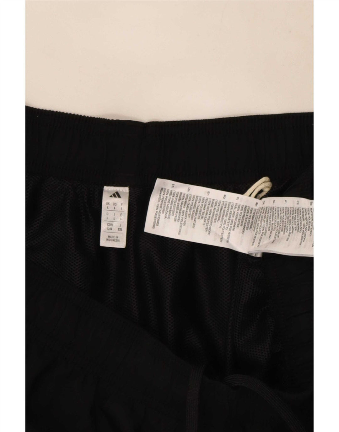 Adidas - Pantalones cortos deportivos para hombre, talla grande, poliéster negro