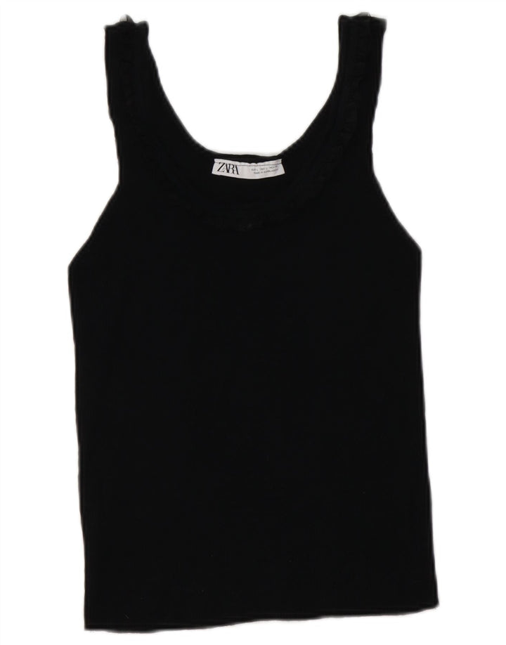 Zara Mujer Chaleco Top Reino Unido 46 Grande Negro Modal