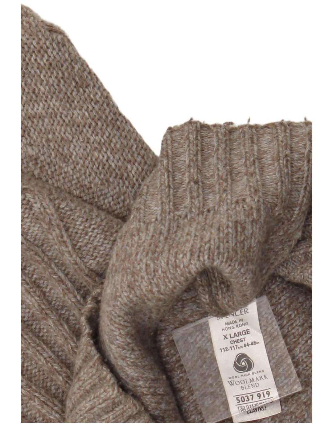 Marks & Spencer Suéter tipo cárdigan para hombre XL Lana marrón